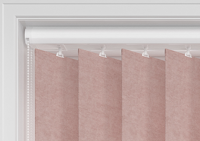 Flori Faux Suede (Blackout), Tickled Pink - Vertical Blind - Image 10